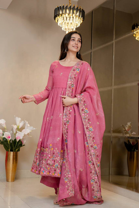 Saloni - TD Soft Crunchy silk Top Bottom suit set