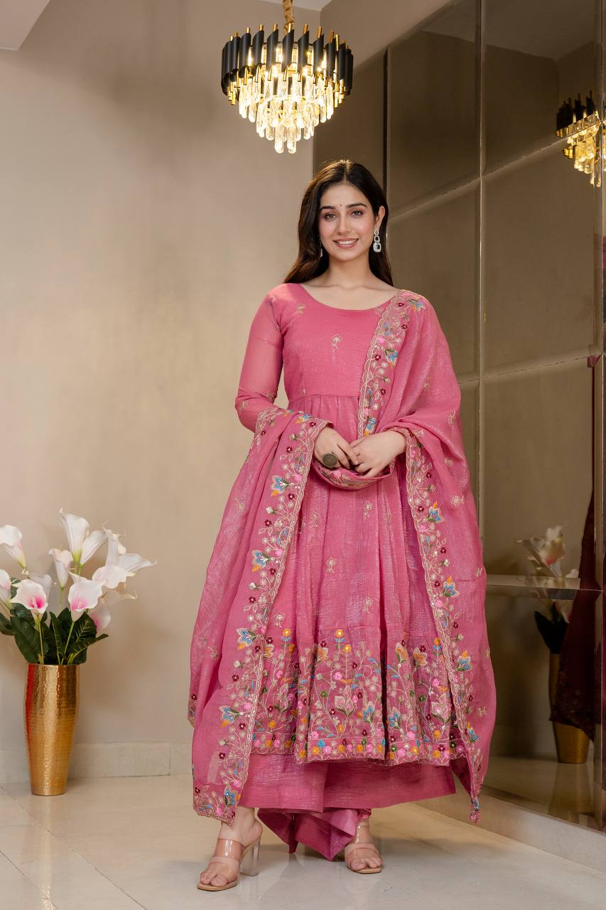 Saloni - TD Soft Crunchy silk Top Bottom suit set