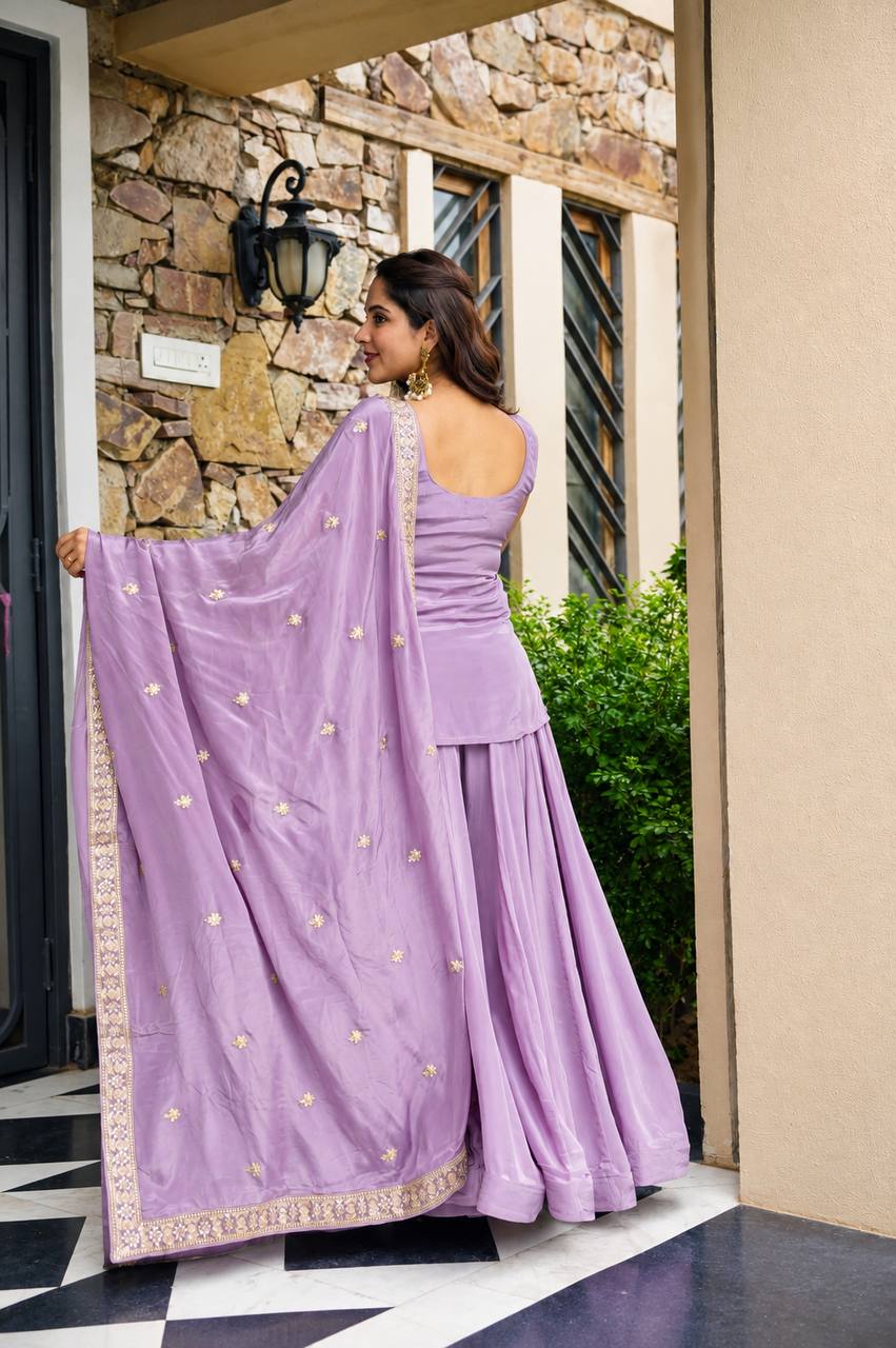 Jisha - TD Diamond Silk Top Sharara set