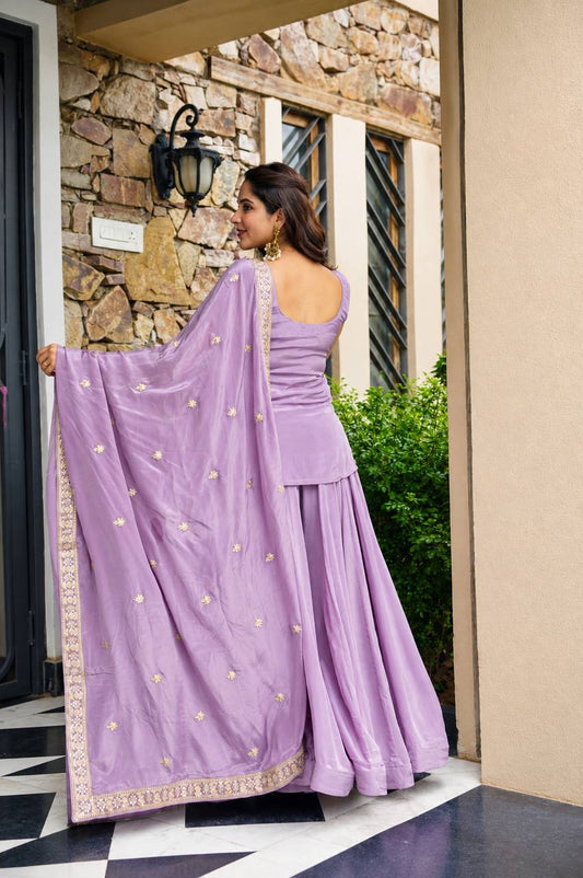 Jisha - TD Diamond Silk Top Sharara set