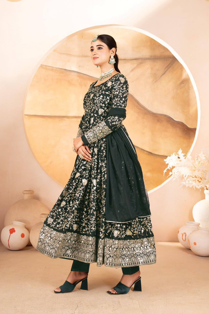 Jonisha - TD Georgette Multi tread Anarkali suit set