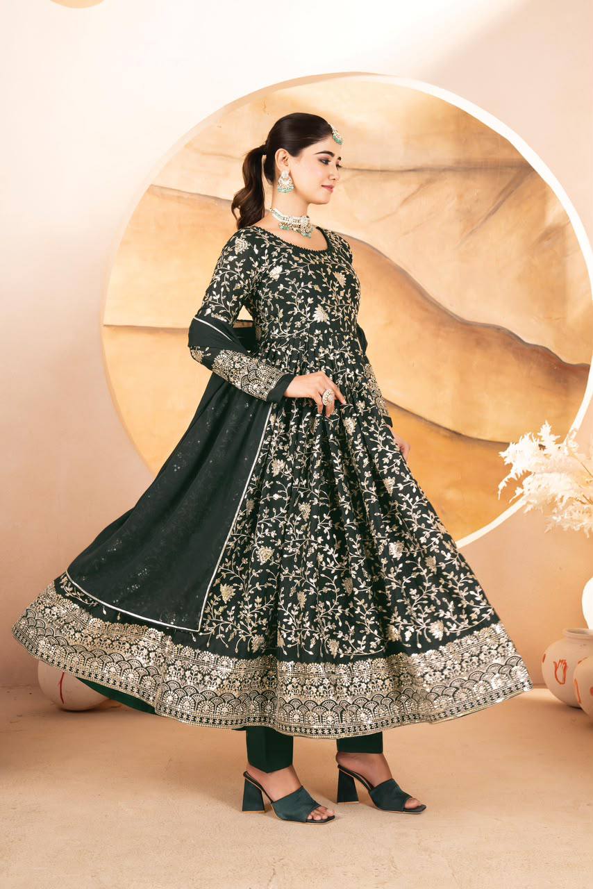 Jonisha - TD Georgette Multi tread Anarkali suit set
