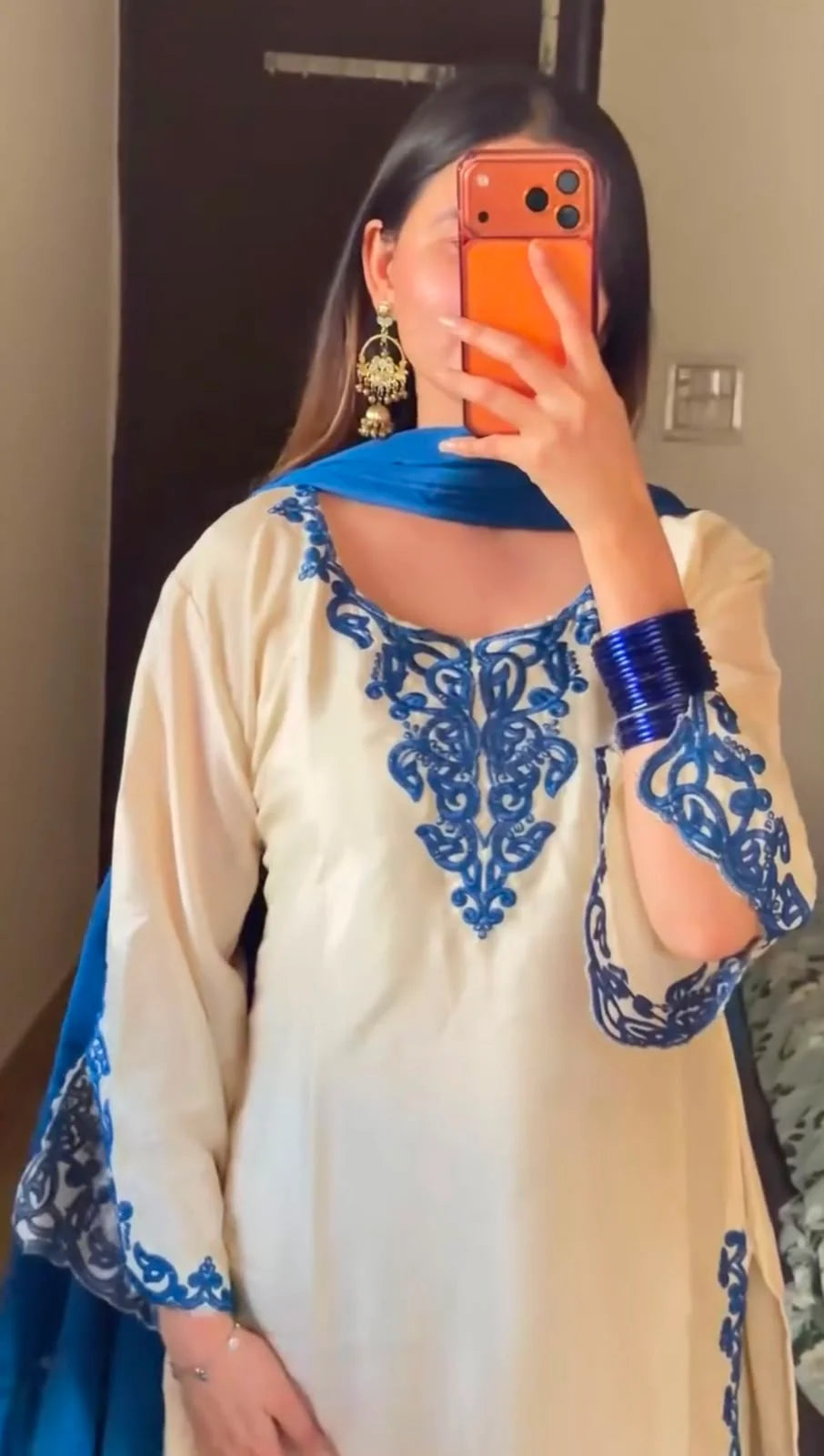 Chitra - HK Elegant pure Jarman Chinon suit set