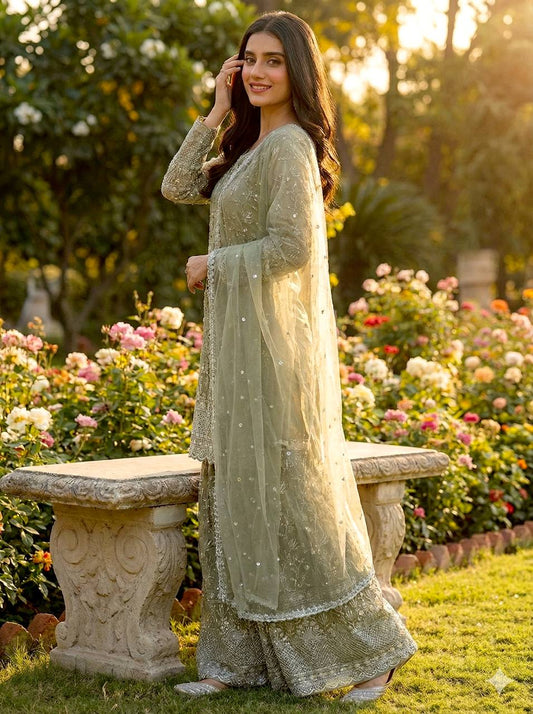 Nensi-NSR Pure GMY SILK Top Sharara set