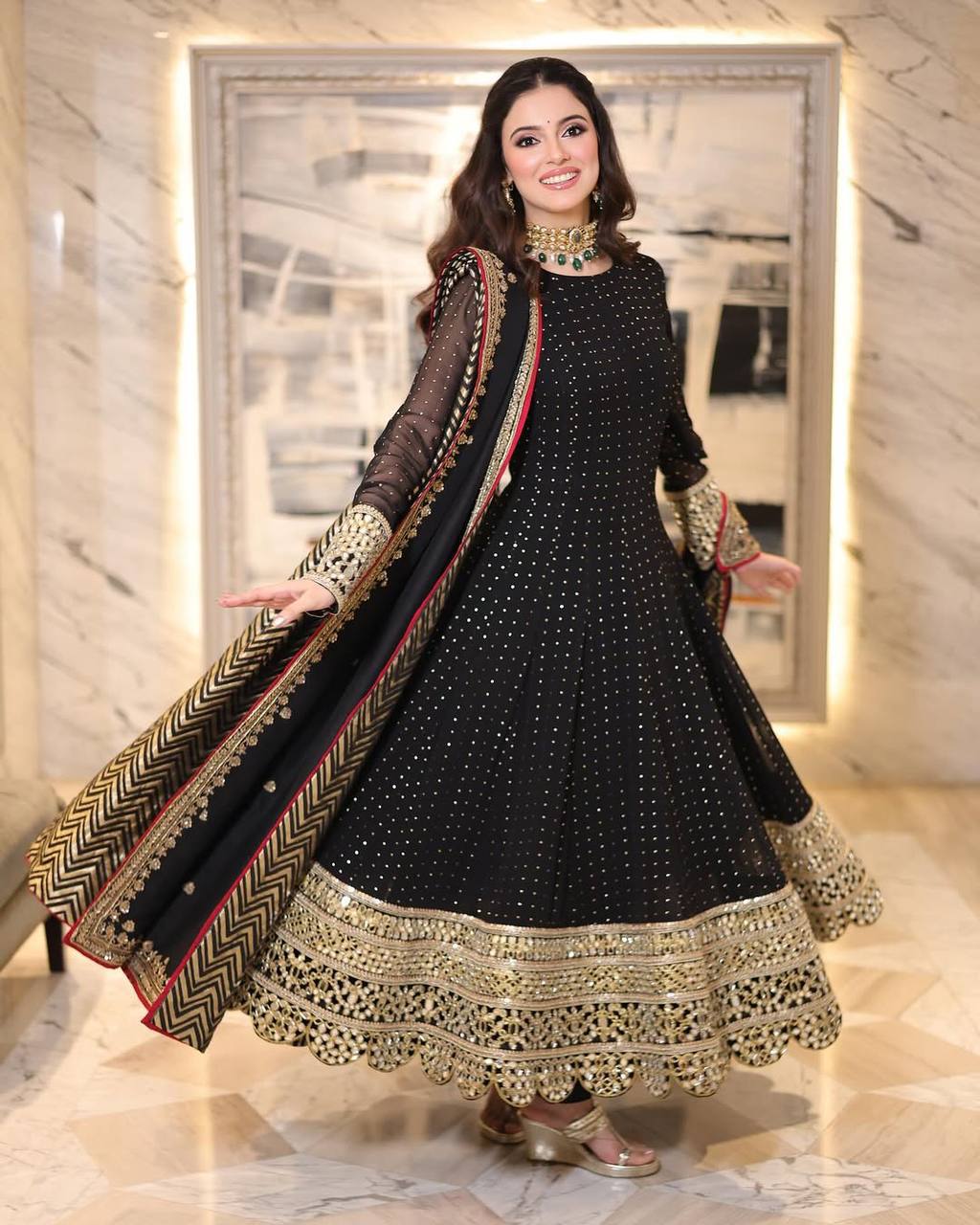 Rivika - TD Elegant heavy faux gown set