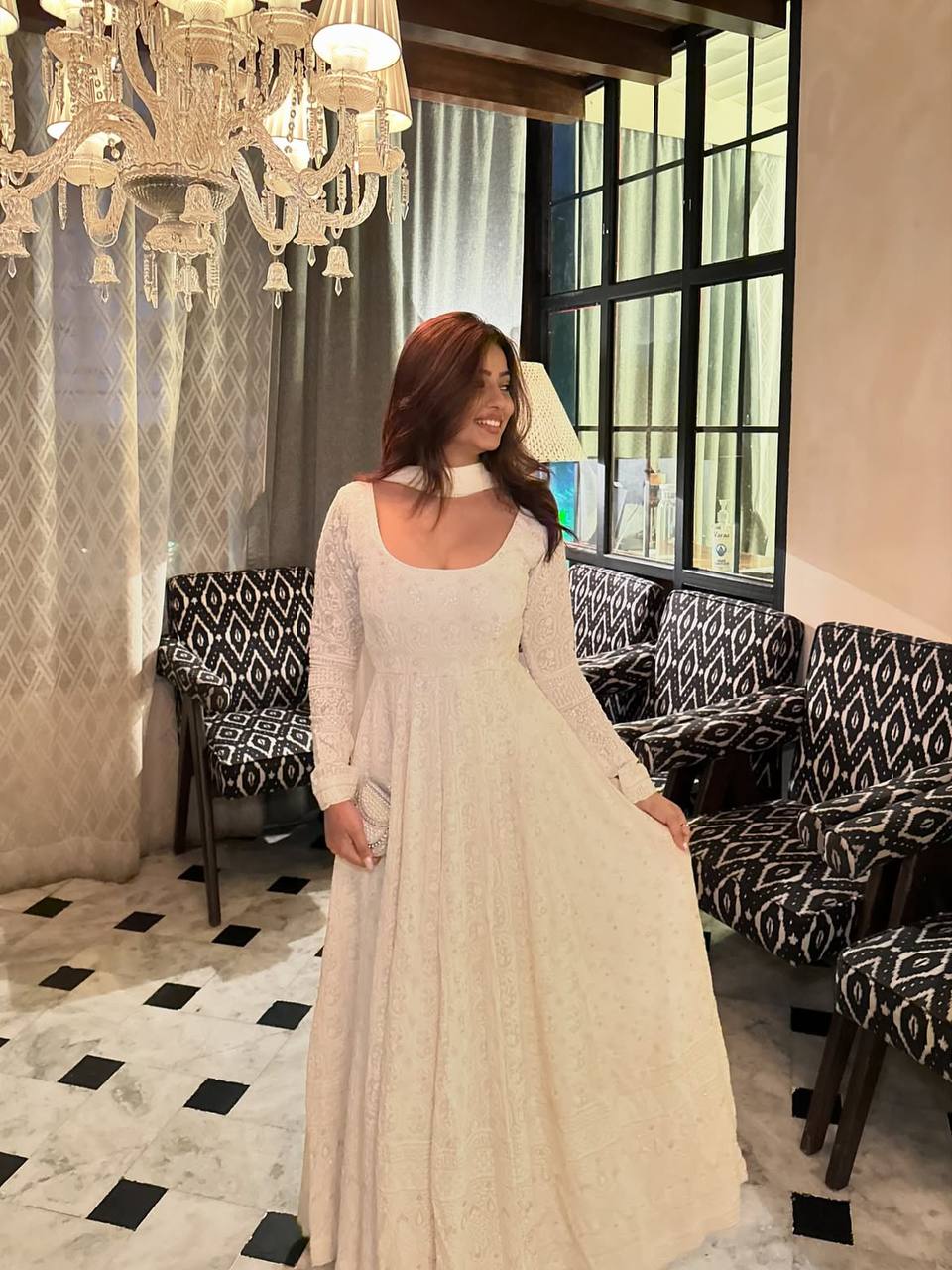Vishya - TD Elegant heavy faux blooming gown set