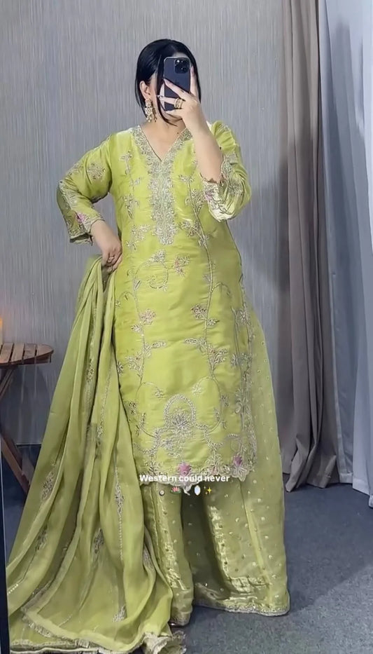Vidhisa - VL Heavy Gym Silk Embroidery Suit set