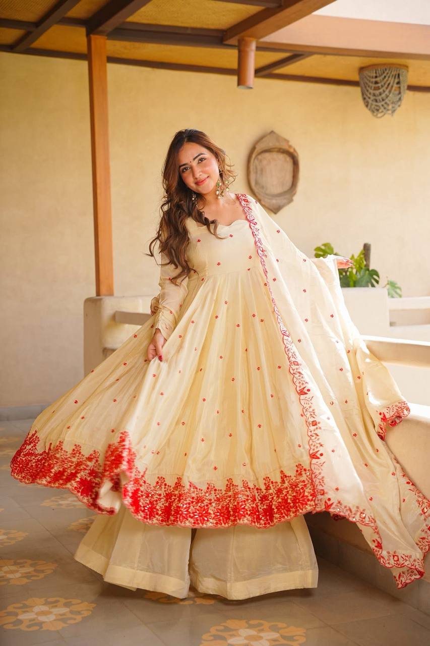 Senya - TD Elegant heavy Embroidery silk gown ser