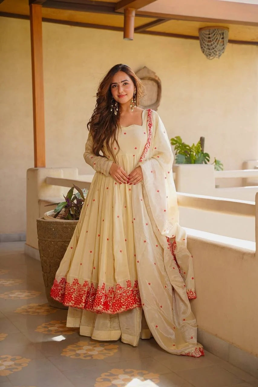 Senya - TD Elegant heavy Embroidery silk gown ser