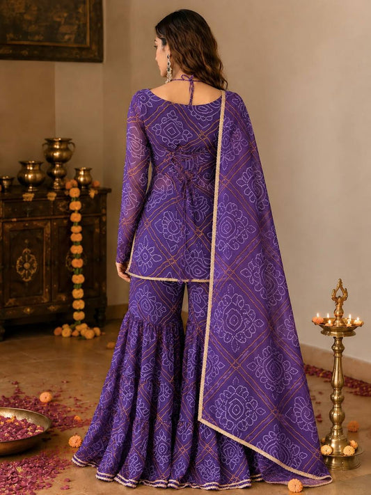Arishfa - MC Elegant Sharara Digital Print Faux Georgette Set