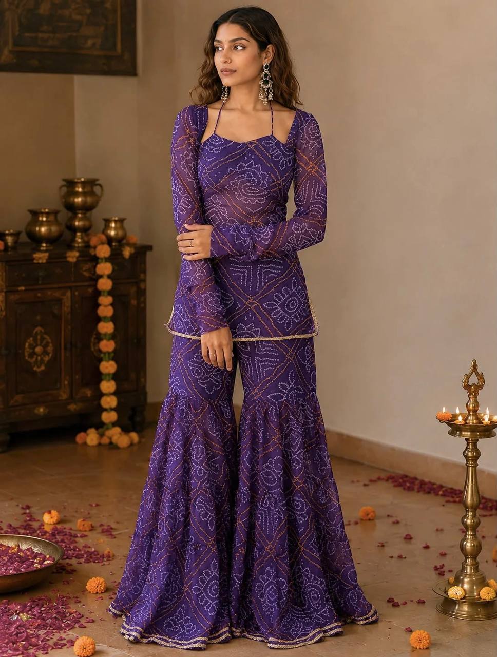 Arishfa - MC Elegant Sharara Digital Print Faux Georgette Set