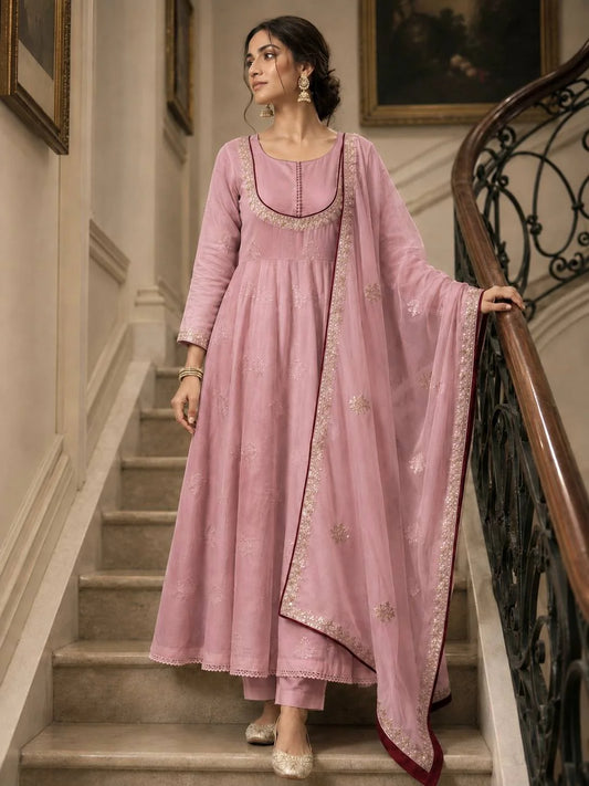 Akshita - HK Pure Roman Cotton embroidered gown