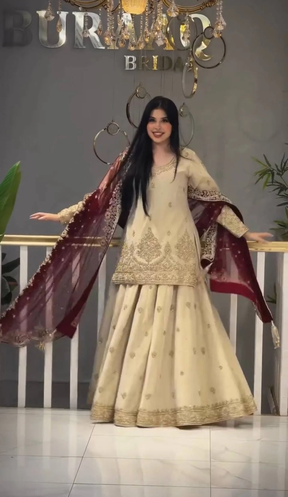 Ruta - VL Heavy Chinon silk top sharara pair