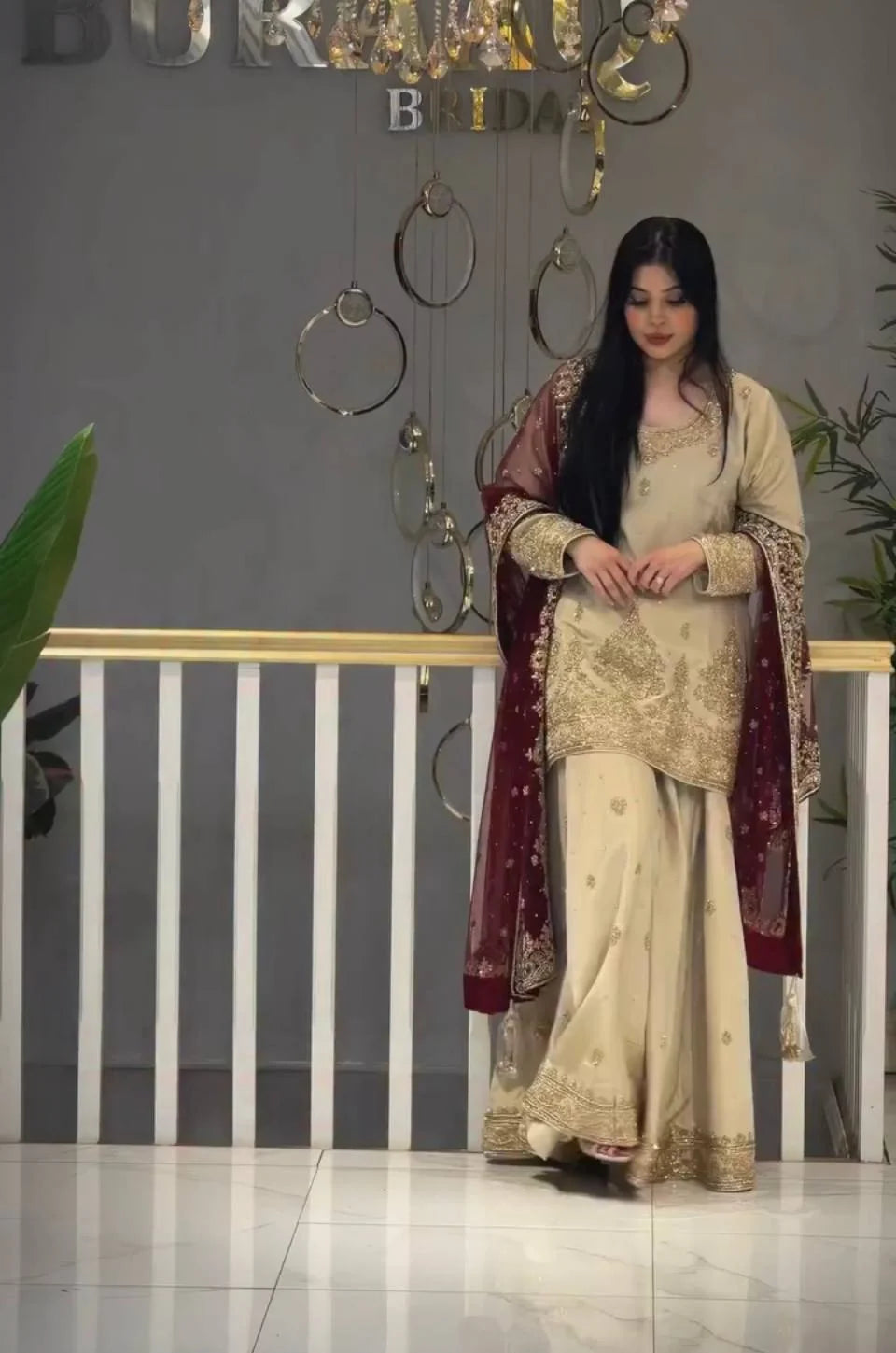 Ruta - VL Heavy Chinon silk top sharara pair